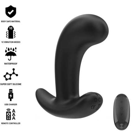INTENSE - CHANDLER PLUG ANAL 10 VIBRACIONES NEGRO CONTROL REMOTO