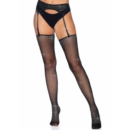 LEG AVENUE - MEDIAS BRILLANTES CON LIGUERO TALLA ÚNICA