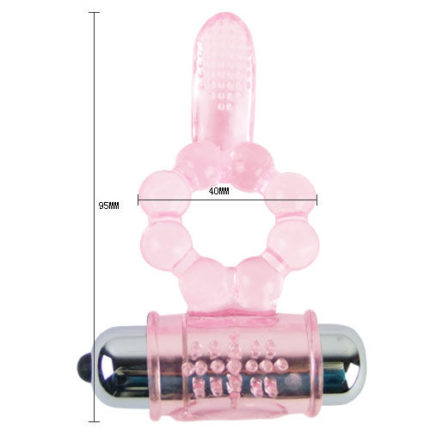 BAILE - ANILLO SILICONA 10 RITMOS LENGUA CON VIBRACIÓN ROSA