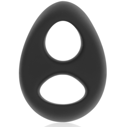 POWERING - SUPER FLEXIBLE Y RESISTENTE ANILLO PENE Y TESTÍCULOS  PR13  NEGRO